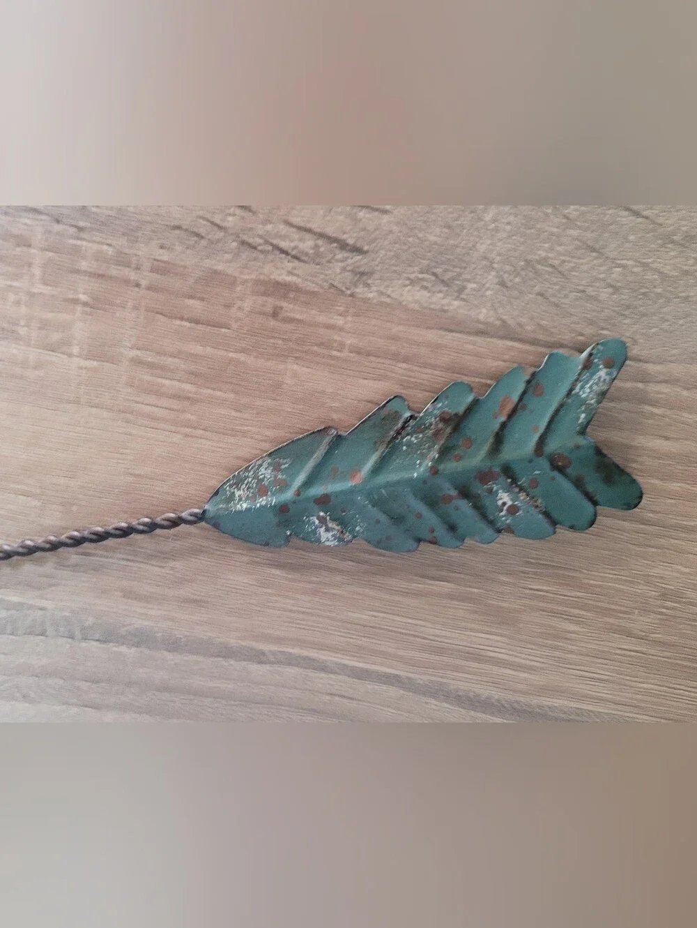 Green Patina Metal Arrow Wall Accent - Rustic Home Wall Decor